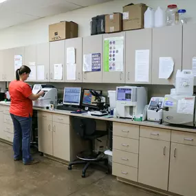 Rather than sending samples to outside labs, our in-house diagnostic lab gives our veterinary team the ability to produce and return test results quickly so that treatment plans can be devised sooner.