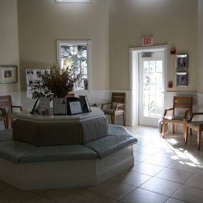 Our waiting area is bright, spacious, and comfortable.