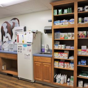 The facility at Coldwater Animal Hospital houses an on-site pharmacy to give our clients convenient and direct access to a wide range of medications their pets may need.