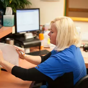 The front office team at Harbor Animal Hospital helps ensure each client has a great experience.