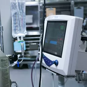 Parker Animal Care, (formally AM/PM Animal Hospital), is fully equipped with the latest veterinary technology. Here, vitals and anesthesia are being rigorously monitored during a dental procedure.