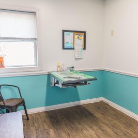 We have spacious exam rooms where we conduct nose-to-toes exams and will ask you questions about your pet’s behavior, appetite, exercise habits, and regular activity.