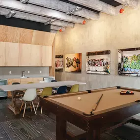 Game room with pool table