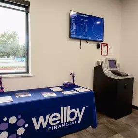 Inside lobby of credit union in Alvin