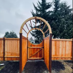 This is an example of one of the many styles if gates we offer for your fencing build.