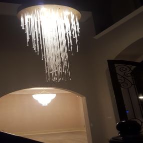 An example of a beautiful chandelier we helped install in a home.