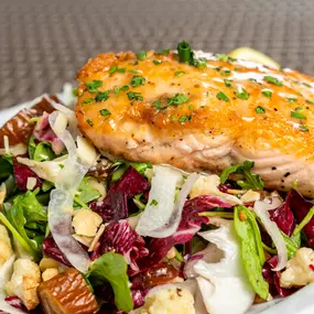 Honey Lemon Roasted Salmon Salad