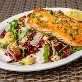 Honey Lemon Roasted Salmon Salad