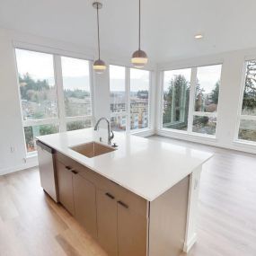 Living Room with Kitchen Island