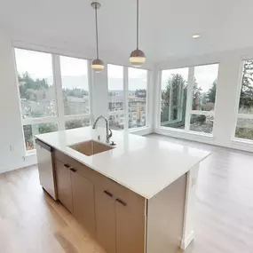 Living Room with Kitchen Island