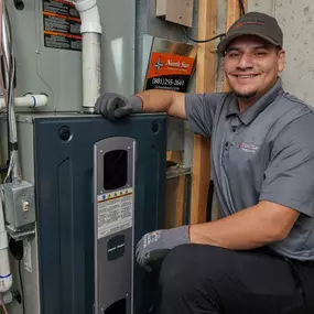North Star Heating & Air HVAC technician after completing an ac installation in Sandy UT.