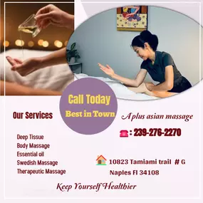 Massage techniques are commonly applied with hands, fingers, 
elbows, knees, forearms, feet, or a device. 
The purpose of massage is generally for the treatment of 
body stress or pain.