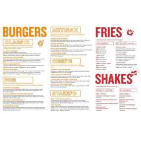 Printed menu
