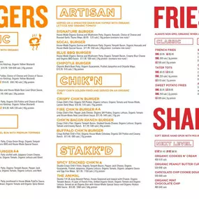 Printed menu