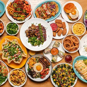 Collection of All American Vegan Menu items