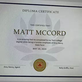 We have nothing but pride for our sales rep Matt who graduated from Ivy Tech this month - school and work full time is no small feat!! Congratulations ???????????????? And here’s to the next chapter!