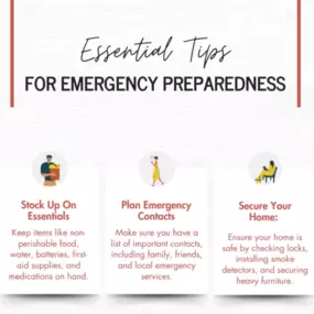 Be prepared for any emergency by doing these essential things:
1. Stock Up on Essentials: Keep items like non-perishable food, water, batteries, first-aid supplies, and medications on hand.
2. Plan Emergency Contacts: Make sure you have a list of important contacts, including family, friends, and local emergency services.
3. Secure Your Home: Ensure your home is safe by checking locks, installing smoke detectors, and securing heavy furniture.
4. Review Your Insurance Regularly: Stay up-to-date w