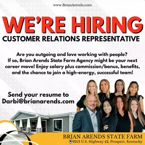 WE'RE HIRING! 
Know someone who thrives on connecting with people and brings positive energy every day? If that sounds like you (or someone you know), #TeamBrianArends might be the perfect career move!
Join our high-energy, successful team and enjoy:
 Competitive Salary + Bonus
 Great Benefits
 Career Growth Opportunities
Excited to take the next step? Send your resume to Darbi@brianarends.com.
We can’t wait to hear from you!