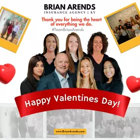 You’re at the heart of everything we do at Team Brian Arends! Our mission is to help protect what matters most to you and your loved ones. Wishing you a Happy Valentine’s Day from your local insurance team!