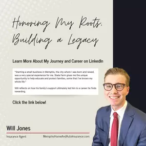 I’m excited to share a bit about my journey as an independent contractor agent at State Farm! My passion and work ethic are deeply rooted in the values my parents instilled in me. Starting a small business in Memphis, the city where I was born and raised, has been incredibly precious. State Farm gives me the opportunity to teach and support families in my community, some that I’ve known my entire life.
This career is a tribute to my family’s hard work and sacrifices, and it’s an honor to serve m