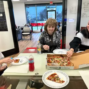 Happy National Pizza Day! The team at Theresa Hollander - State Farm enjoyed some delicious pizza to celebrate!