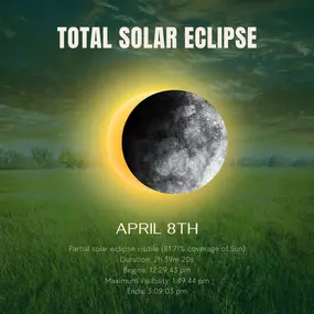 Get ready to witness the ultimate cosmic showstopper today with the total solar eclipse!  Embrace the thrill of watching the moon completely block out the sun in a jaw-dropping display of nature's power.