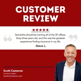 Hi Steve, thank you so much for your fantastic review! We're ecstatic that Samantha provided you with the greatest insurance experience of your life! Your kind words mean a lot to us, and we'll definitely share your feedback with Samantha. If you need any further assistance, we're here to help!