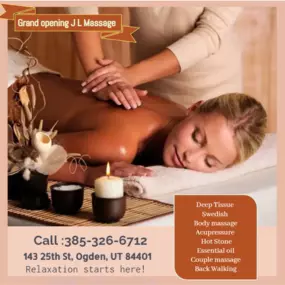 Massage techniques are commonly applied with hands, fingers, 
elbows, knees, forearms, feet, or a device. 
The purpose of massage is generally for the treatment of 
body stress or pain.