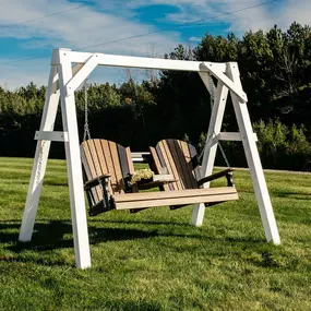 luxcraft poly adirondack swing 4ft cedar black