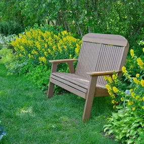 4ft Plain Bench - antique mahogany