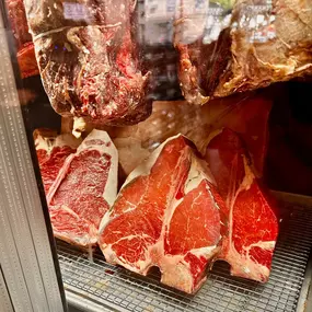 Did you know? Steaks are typically dry-aged to enhance their flavor and tenderness. At RARE, we take it a step further by dry-aging the finest cuts of beef in-house for a minimum of 21 days!

This process develops a rich, nutty, and buttery flavor, while the outer crust forms to protect the meat—trimmed off right before serving. Ready to taste the difference? ????✨