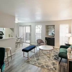 living room with chairs and a table