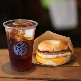 Dirty Cold Brew Coffee & Breakfast Sandwich