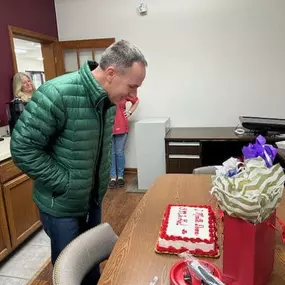 Cake in the office to celebrate our first month in business!