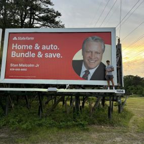 Our Billboard is up and Ethan wanted to get a close up.   He has always accused me of having a big head.