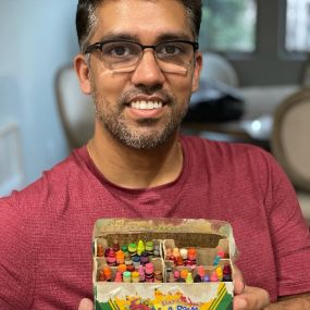 Dr. Sandhu with his crayons circa 1996 in amazing condition 25 years later.