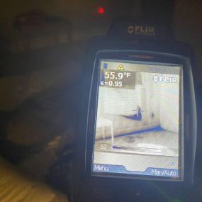 Pictured here is Trade Lake Wisconsin water damage in a kitchen wall.  We use infrared cameras to see what the naked eye cannot.