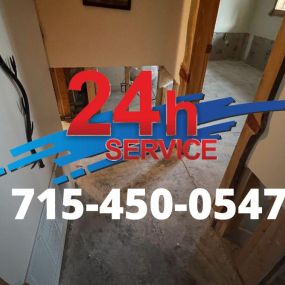 Pictured here is Frederic Wisconsin basement water damage.