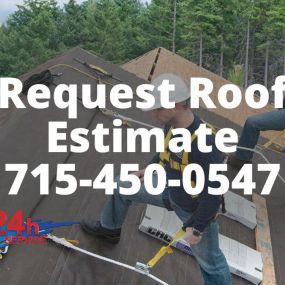 Pictured here is roof repair in Webster, WI.  We are working in between a series of storms to patch areas of the roof decking from torrential rain.  This roof needs to be replaced, but we can’t start until we have a day without rain.