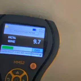 Pictured here is a moisture meter for Danbury water damage.  We use a moisture meter to detect water behind walls.  This device helps us precisely detect the water source and minimize opening up walls to dry them out.