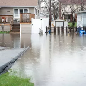 Pictured here is Luck Wisconsin water damage caused by a flash flood.  This home is located next to a river.