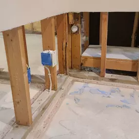 Pictured here is Siren Wisconsin water damage restoration in a basement.  It is critical to remove water within 24 to 48 hours to prevent mold growth.