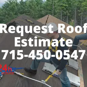 Pictured here is roof repair in Webster, WI.  We are working in between a series of storms to patch areas of the roof decking from torrential rain.  This roof needs to be replaced, but we can’t start until we have a day without rain.