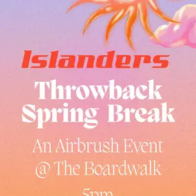 Come see us at Islanders to purchase a personalized Spring Break throwback hat. We have esteemed artist, Jon Digman originally from New Orleans and now a fellow resident of Okaloosa Island, available to create *totally gnarly* airbrushing designs on the ever popular foam trucker hats.