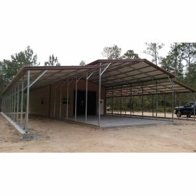 Large covered porch shed structure