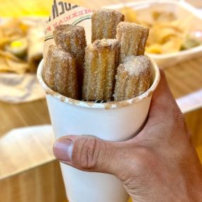 A delicious churro covered in our sugar and cinnamon mix.