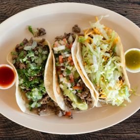 Try our delicous tacos made with a large 6