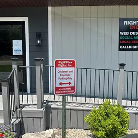 Front of building sign