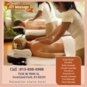 Massage techniques are commonly applied with hands, fingers, 
elbows, knees, forearms, feet, or a device. 
The purpose of massage is generally for the treatment of 
body stress or pain.