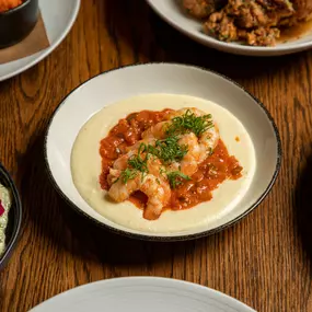 Shrimp n' Grits at Nina's Creole Cottage at Caesars New Orleans in the Heart of the Quarter, Open 7 Days a Week.